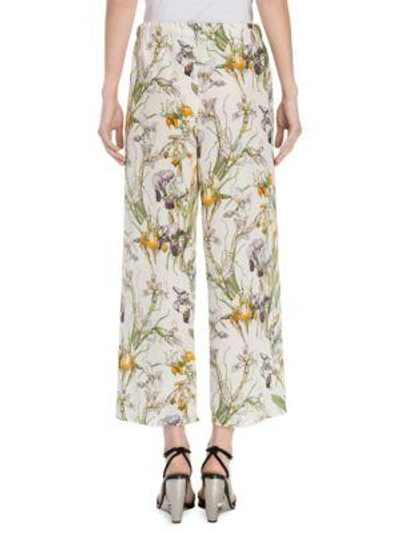 Shop Alexander Mcqueen Floral-print Silk Pajama Pants In Ivory Mix