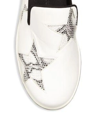 Shop Stella Mccartney Binx Snake And Lace Star Sneakers In Black White