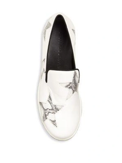 Shop Stella Mccartney Binx Snake And Lace Star Sneakers In Black White