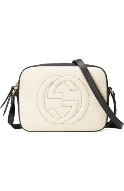Shop Gucci Soho Leather Shoulder Bag - White In Mystic White/nero
