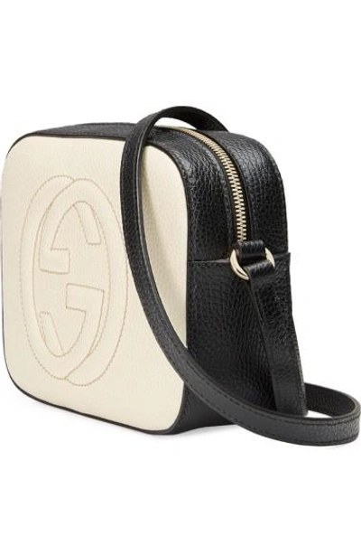Shop Gucci Soho Leather Shoulder Bag - White In Mystic White/nero