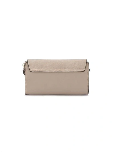 Shop Chloé Faye Suede Wallet Bag - Grey