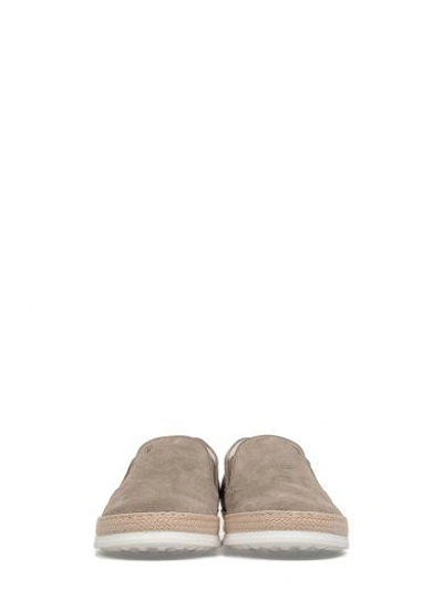 Tod's Suede Espadrille Slip-on Sneaker, Tan In Gray