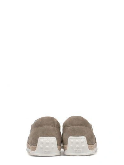 Tod's Suede Espadrille Slip-on Sneaker, Tan In Gray