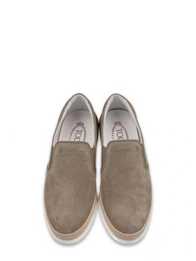 Shop Tod's Turtledove Suede Slipper In Gray