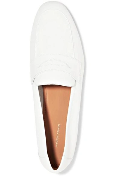 Shop Mansur Gavriel Classic Leather Loafers In White