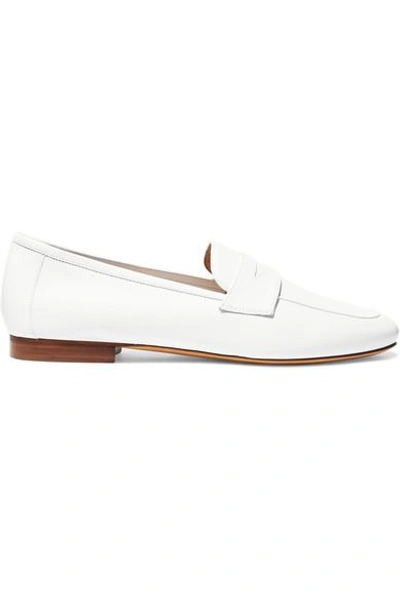 Shop Mansur Gavriel Classic Leather Loafers In White