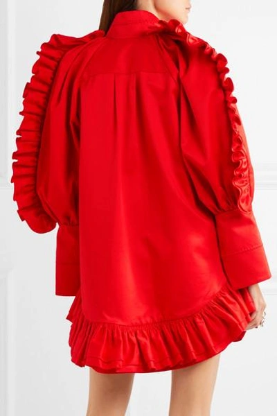 Shop Ellery Kenickie Ruffled Cotton-twill Mini Dress