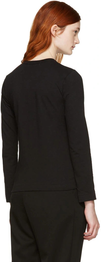 Shop Comme Des Garçons Play Comme Des Garcons Play Black Long Sleeve Heart Patch T-shirt In 1 Black