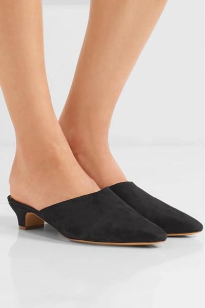 Shop Mansur Gavriel Elegant Suede Mules