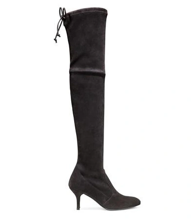 Shop Stuart Weitzman The Tiemodel Boot In Anthracite Dark Grey Suede