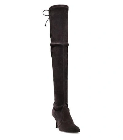 Shop Stuart Weitzman The Tiemodel Boot In Anthracite Dark Grey Suede