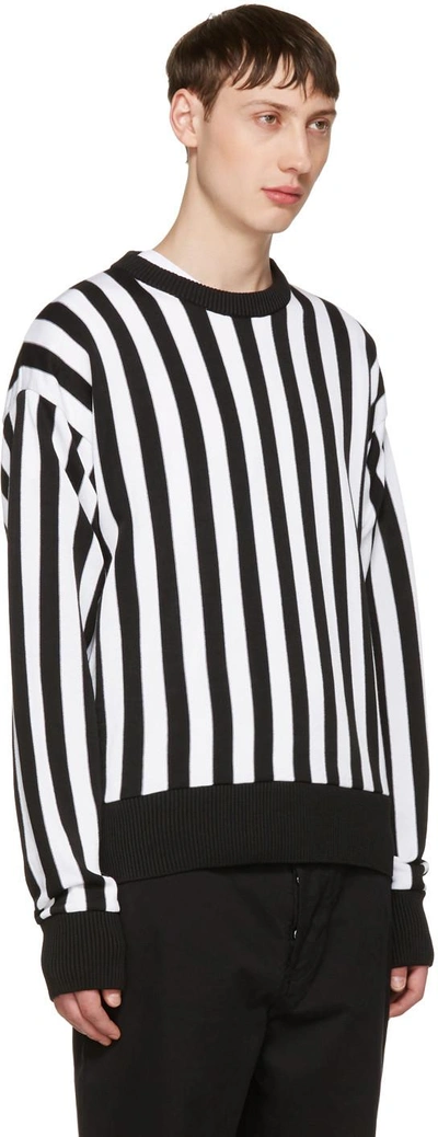 Shop Ami Alexandre Mattiussi Black & White Striped Sweater