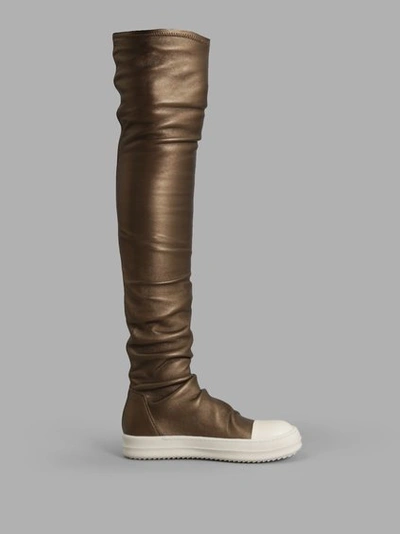Shop Rick Owens Women's Gold Stocking High Sneakers