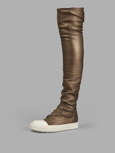 Shop Rick Owens Women's Gold Stocking High Sneakers