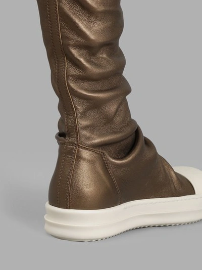 Shop Rick Owens Women's Gold Stocking High Sneakers