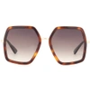 GUCCI Oversize square-frame metal sunglasses