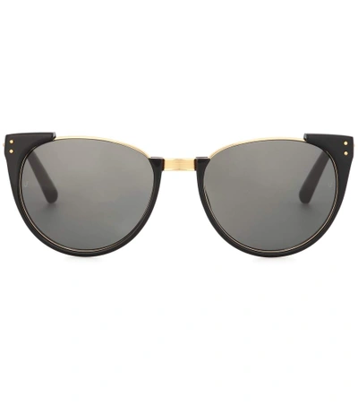 Linda Farrow 136 C1 Cat-eye Sunglasses In Black
