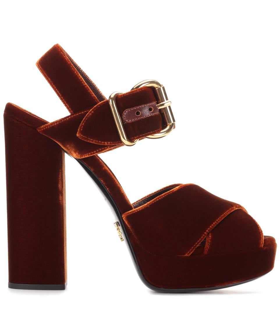 prada velvet platform
