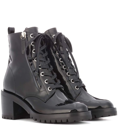 Shop Gianvito Rossi Croft Patent Leather Ankle Boots In Llack