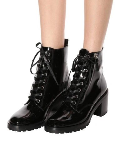 Shop Gianvito Rossi Croft Patent Leather Ankle Boots In Llack