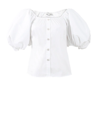 Shop Caroline Constas Jolie Puff Sleeve Top In White