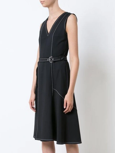 Shop Derek Lam V-neck Belted Dress With Slit