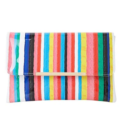 Dune Bambu Stripe-print Clutch Bag In Multi-synthetic