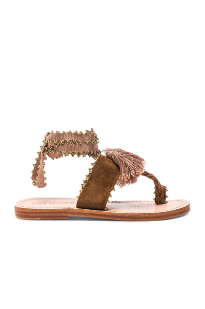 Shop Ulla Johnson Suede Zandra Sandals In Saddle Suede