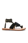 ULLA JOHNSON ULLA JOHNSON SUEDE ZANDRA SANDALS IN BLACK,SP171014