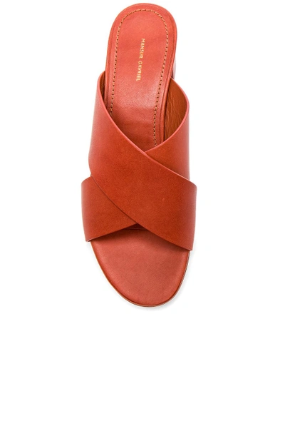 Shop Mansur Gavriel Leather 40mm X Strap Heels In Brown