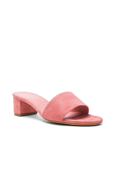 Shop Mansur Gavriel Suede Single Strap Heels In Pink