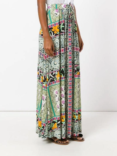Shop Etro Floral Print Pleated Skirt In Multicolour