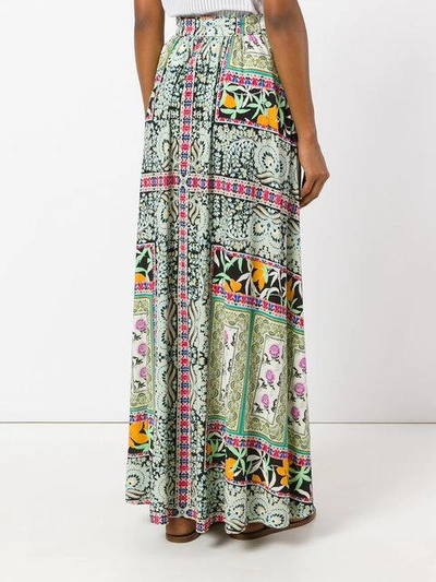 Shop Etro Floral Print Pleated Skirt In Multicolour