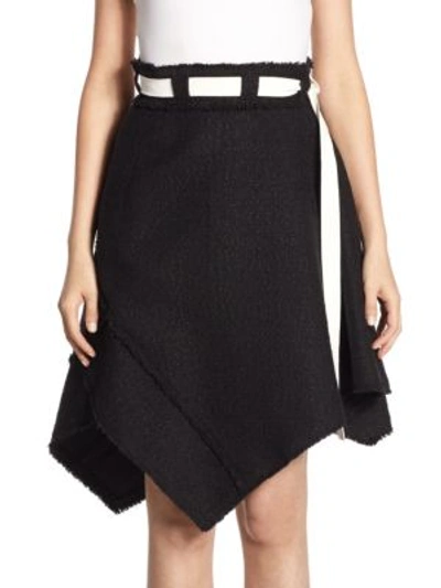 Shop Proenza Schouler Asymmetric Cotton Skirt In Black