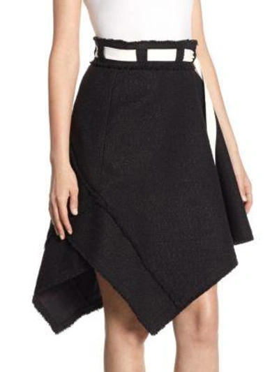 Shop Proenza Schouler Asymmetric Cotton Skirt In Black