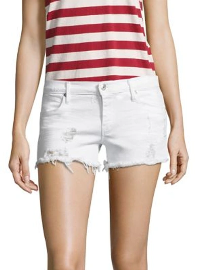 Rta Olivia Distressed Shorts In White