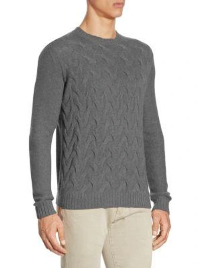 Shop Loro Piana Crazy Cable Cashmere Sweater In Flannel Melange