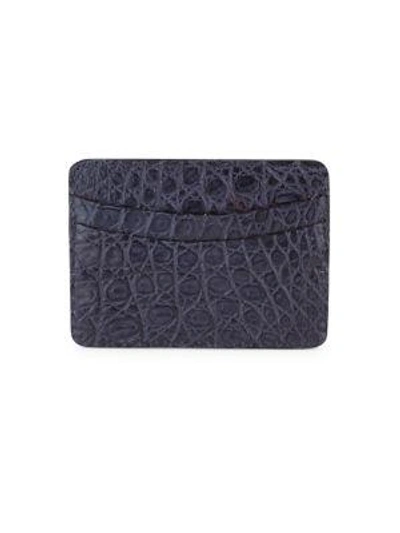 Shop Saks Fifth Avenue Men's Collection Leather Card Case In Navy
