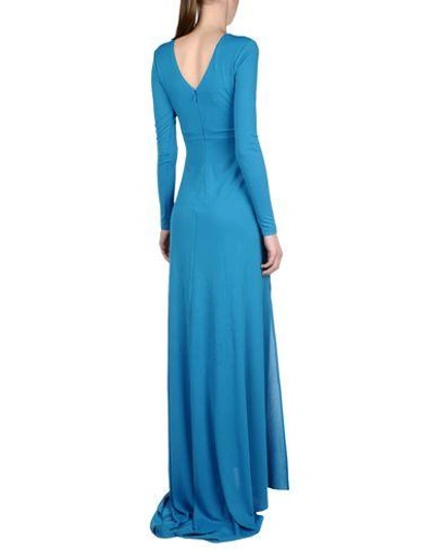 Shop Pinko Long Dresses In Turquoise