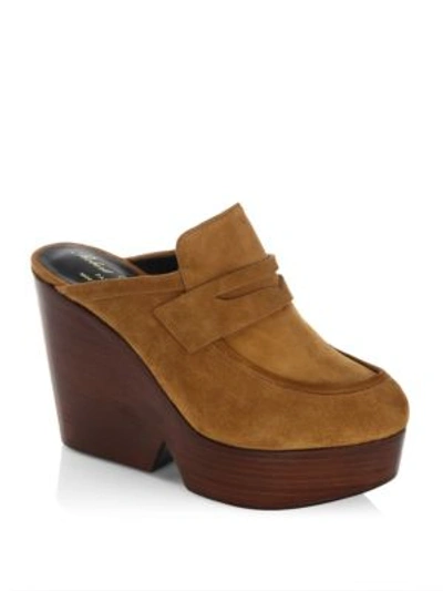 Shop Robert Clergerie Damor Suede Clogs In Tan