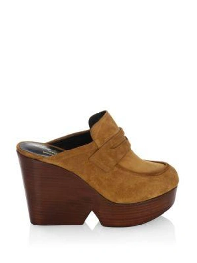 Shop Robert Clergerie Damor Suede Clogs In Tan