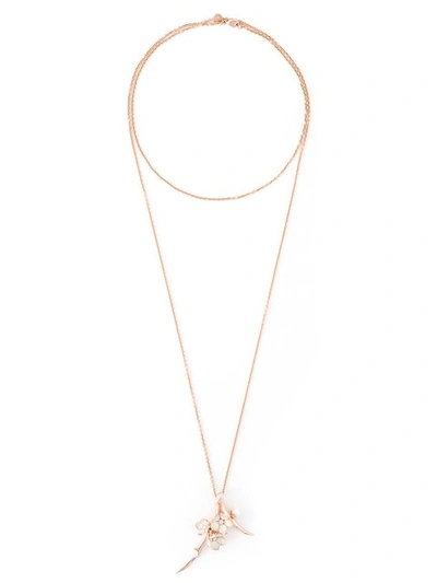 Shaun Leane Cherry Blossom Long Pendant Necklace In Metallic