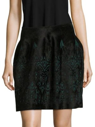 Alaïa Printed Back-zip Skirt In Black/green