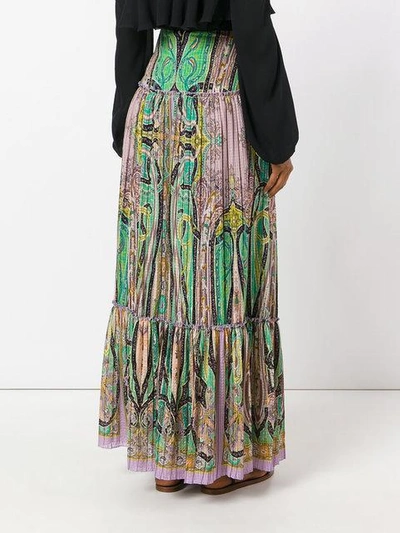 Shop Etro Abstract Print Peasant Skirt In Multicolour