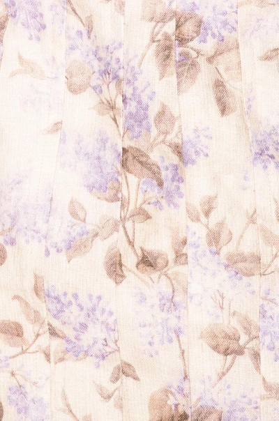 Shop Zimmermann For Fwrd Bowerbird Coreselet Skirt In Floral,neutrals,purple