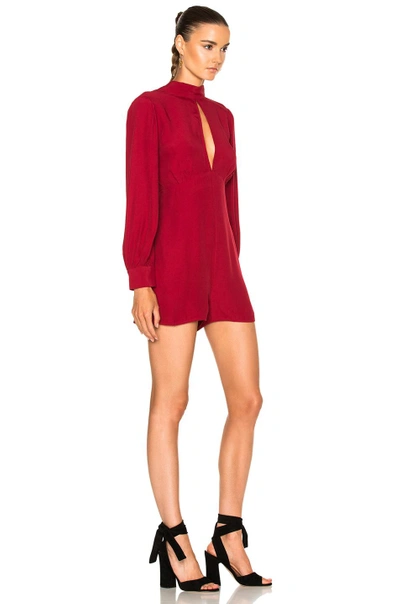 Shop Zimmermann Collared Tuck Playsuit In Red
