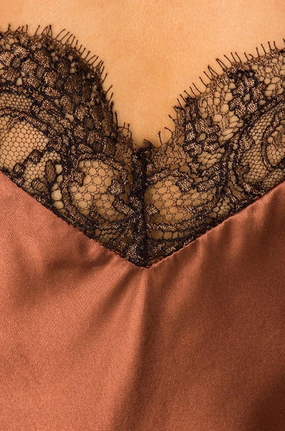Shop Johanna Ortiz La Maria Silk Charmeuse Embroidered Dress In Bronce In Brown,metallics,neutrals