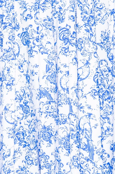 Shop Caroline Constas Giulia Skirt In Blue, Floral, White.  In Blue Multi