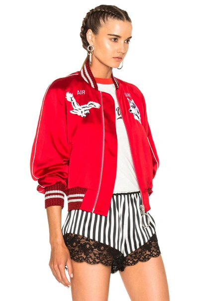 Shop Off-white Greenland Bomber Jacket In Metallics, Red. In Red & Multicolor